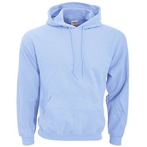 GILDAN Sudadera con capucha para hombre Adult 50/50, color liso azul claro S