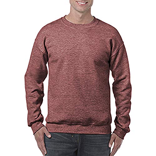 Gildan- Sudadera de Cuello Redondo Unisex con Mezcla de Tejidos (2XL) (Granate Oscuro Jaspeado)