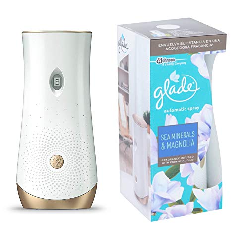 Glade - Ambientador Automático, Pack Difusor y Recambio, 60 días de Fragancia Sea Minerals & Magnolia, 1ud