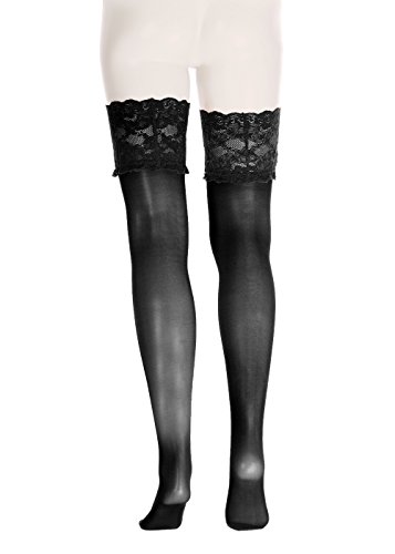 Glamory Luxury 20 Medias de Liga, 20 DEN, Negro, XXXXL para Mujer