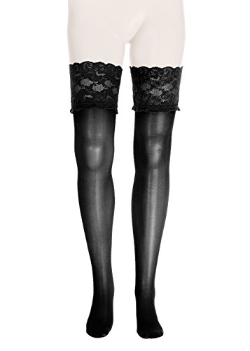 Glamory Luxury 20 Medias de Liga, 20 DEN, Negro, XXXXL para Mujer