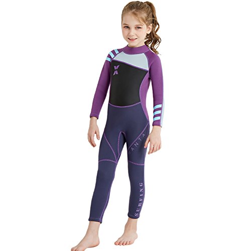 Gogokids Traje de Neopreno para Niños Niñas - Traje de Buceo de Una Pieza 2.5mm Neopreno Ropa de Natación UV 50+ Protección Solar
