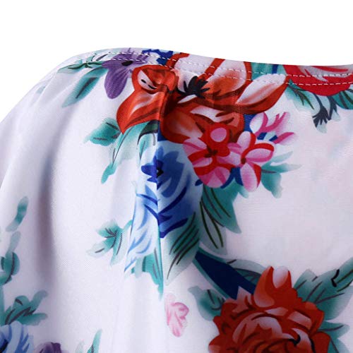 GoldenChuan Bañador de Bikini con Volantes y Volantes Grandes con Estampado de un Solo Hombro y con Almohadilla en el Pecho