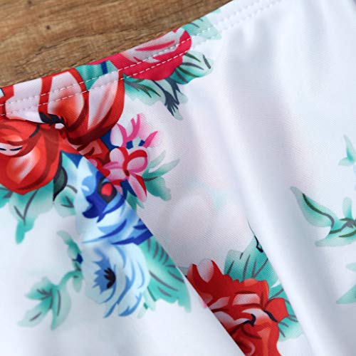 GoldenChuan Bañador de Bikini con Volantes y Volantes Grandes con Estampado de un Solo Hombro y con Almohadilla en el Pecho