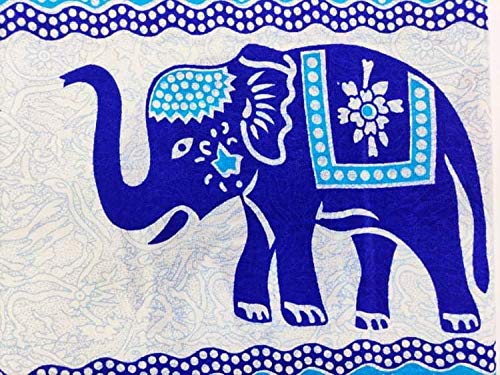 Goods4good Decoración con Diseño de Mandala Elefantes Ideal Cubre Sofa Colcha Cama Pareo Playa Picnic Familiar Grande 210x240cm 100% Algodón (Turquesa 2)