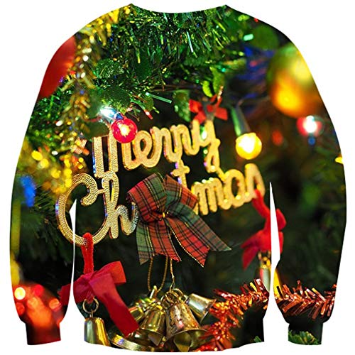 Goodstoworld Ugly Sweater Christmas Jumper Hombre Mujer 3D Navidad Ropa Divertida Elfo Impreso Jerseys Traje Navideño XL