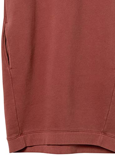 Goodthreads Modal Fleece Short-Sleeve Cocoon Dress with Pockets, Marrón Rojizo, L