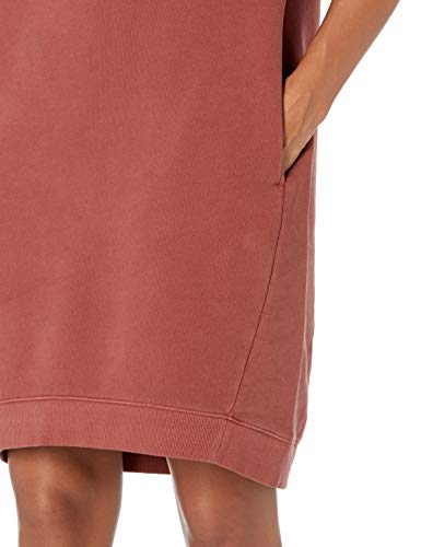 Goodthreads Modal Fleece Short-Sleeve Cocoon Dress with Pockets, Marrón Rojizo, L