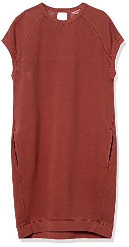 Goodthreads Modal Fleece Short-Sleeve Cocoon Dress with Pockets, Marrón Rojizo, L
