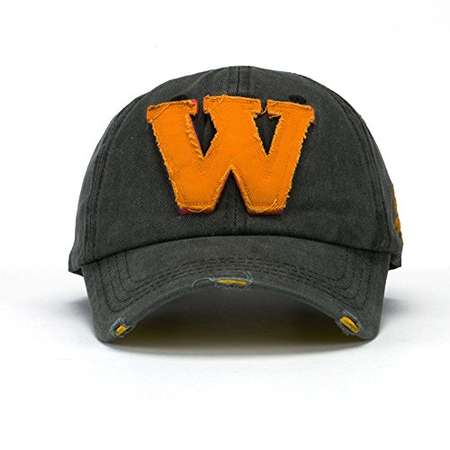 Gorras de Béisbol Hockey Letra W,Estilo Vintage Hebillas de Metal con Ancho Ajustable Sombreros Deportes al Aire Libre de Protección Solar Casuales Gorras de Béisbol de Hip Hop Caza Pesca