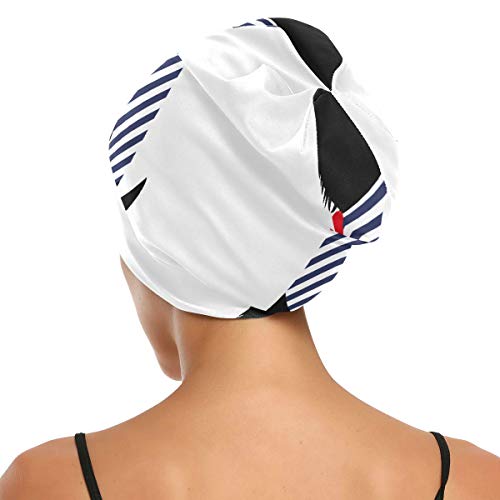 Gorro de dormir para mujer Scottish Terrier en una camiseta de marinero Gorro sin costuras Patt Sleep para mujer Gorro de noche para dormir para mujer, suave y duradero, para cabello largo natural ri