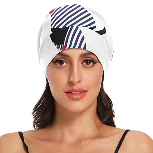 Gorro de dormir para mujer Scottish Terrier en una camiseta de marinero Gorro sin costuras Patt Sleep para mujer Gorro de noche para dormir para mujer, suave y duradero, para cabello largo natural ri
