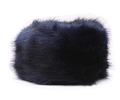 Gorro de invierno de diseño ruso tipo cosaco, para mujer Beige H-azul marino M