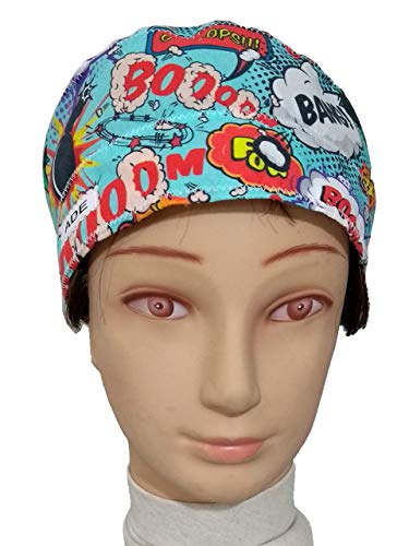Gorro de quirófano BOOM para Pelo Largo enfermera mujer cirugía, dentista, veterinaria, cocina, Toalla en frente, ajustable con tensor