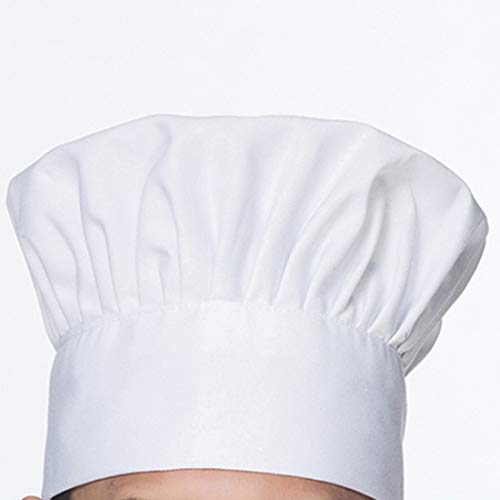 Gorros Cocinero, Set de 3 Gorros Chefs Ajustables, Sombreros de Cocina para Chef para Pastelería y Repostería, Uniformes de Trabajo para Mujeres y Hombres (Blanco)