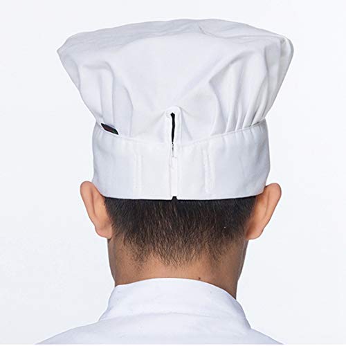 Gorros Cocinero, Set de 3 Gorros Chefs Ajustables, Sombreros de Cocina para Chef para Pastelería y Repostería, Uniformes de Trabajo para Mujeres y Hombres (Blanco)