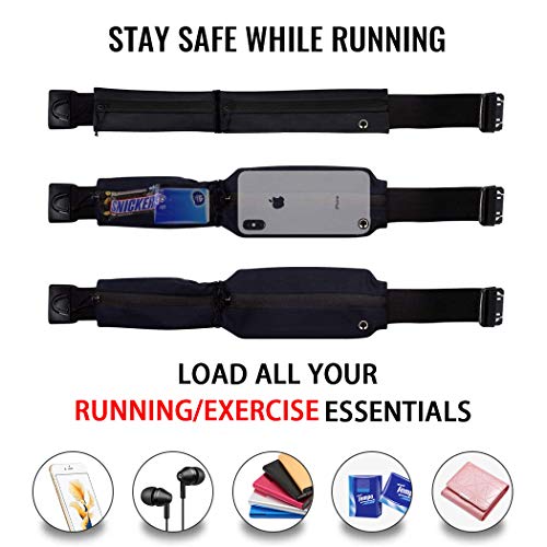 GothicBride riñonera Running Deportiva Impermeable Bolsillos con Cierre Cremallera Tiras Reflectante (Verde)