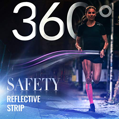 GothicBride riñonera Running Deportiva Impermeable Bolsillos con Cierre Cremallera Tiras Reflectante (Verde)