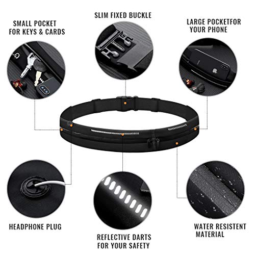 GothicBride riñonera Running Deportiva Impermeable Bolsillos con Cierre Cremallera Tiras Reflectante (Verde)