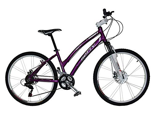 Gotty Bicicleta de montaña MTB Mujer CRS, Aluminio 26", con suspensión Zoom Gama Alta, Cambio Shimano de 18 velocidades y Frenos de Disco. (Violeta)