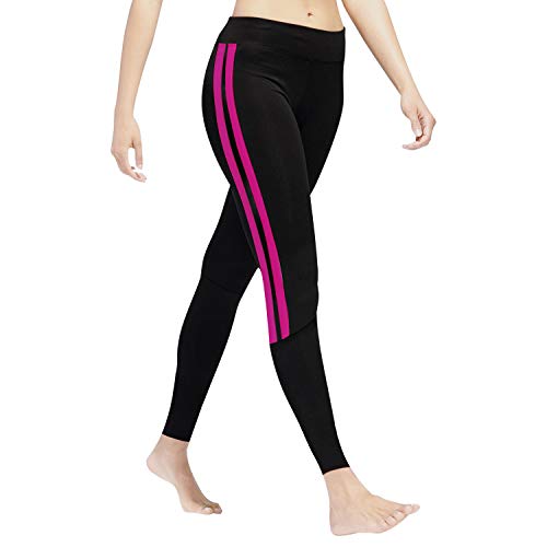 GoVIA Leggins para Damas Pantalones Deportivos Largos para Training Running Yoga Fitness Transpirables con Cintura Alta 4138 Rosa S/M
