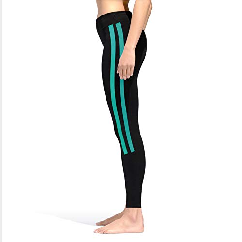 GoVIA Leggins para Damas Pantalones Deportivos Largos para Training Running Yoga Fitness Transpirables con Cintura Alta 4138 Turquesa S/M
