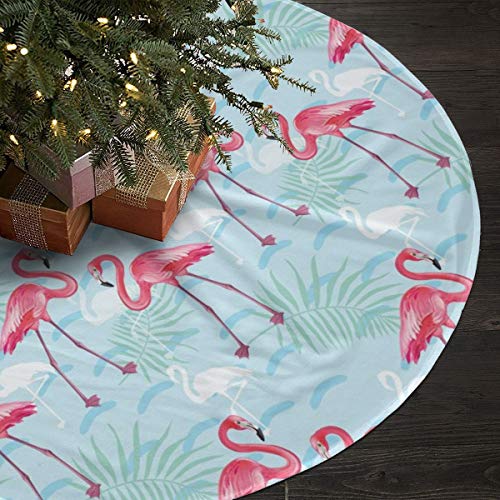 GOWINEU Alfombra para Falda de árbol de Navidad, con patrón de Flamenco, diseño significativo, para Vacaciones de Navidad, para Mujeres y Hombres, 36 Pulgadas