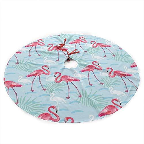 GOWINEU Alfombra para Falda de árbol de Navidad, con patrón de Flamenco, diseño significativo, para Vacaciones de Navidad, para Mujeres y Hombres, 36 Pulgadas