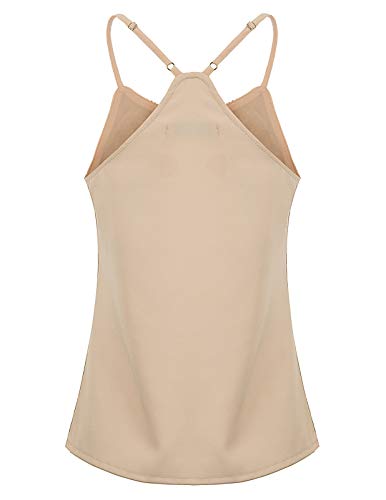 GRACE KARIN Camiseta de Tirantes para Mujer de Lentajuelas Top Brillante para Fiesta Oro Rosa S