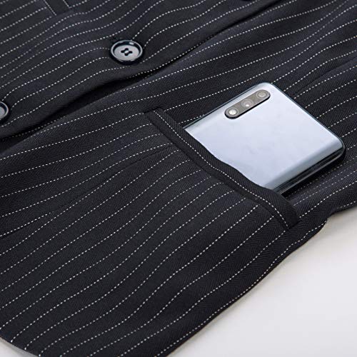 GRACE KARIN - Chaleco de traje sastre, jacquard, floral, sin mangas Cl89a20-1/Rayé XXX-Large