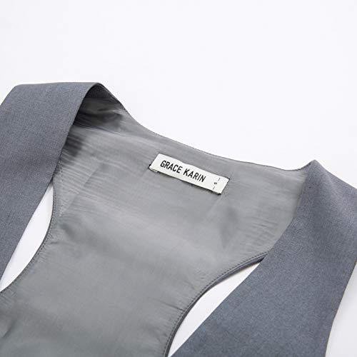 GRACE KARIN Chaleco Victoriano para Mujer Mediano Steampunk Gris 2XL