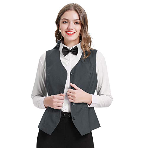 GRACE KARIN Chaleco Victoriano para Mujer Mediano Steampunk Gris XL