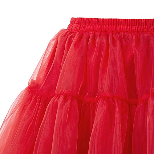 GRACE KARIN Enaguas Cortas para Mujer Cancán Vintage Rockabilly Rojo Mini Tutu S CLE02503-3