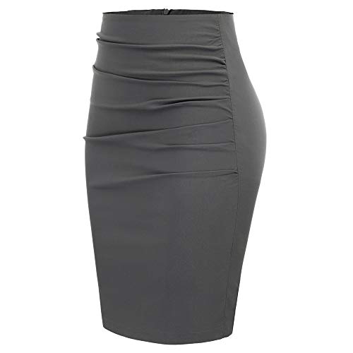 GRACE KARIN Mujer Falda de Tubo Corta Gris para Fiesta por la Rodilla Tamaño M CL866-2
