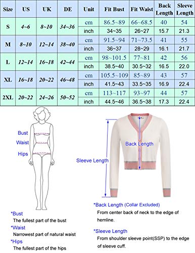 GRACE KARIN Suéter Bonito de Botones con Escote Pico para Mujer S Negro