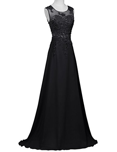 GRACE KARIN Vestidos Negros Elegante Dulce Vestido de Boda Dama de Honor Prom Talla 34