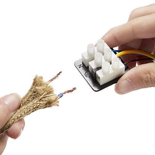 GreenSun LED Lighting 10m Cable Textil Electrico, Cables de Revestimiento Cables Trenzados Vintage Cables de Alimentación con Conductor de Protección 2x0.75mm² Trenza Simple