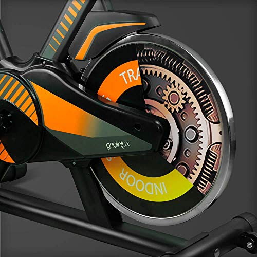 gridinlux. Trainer Alpine 6000. Bicicleta estática Ciclo Indoor. Volante de Inercia 10 kg, Nivel Avanzado, Sistema de Absorción de Impactos, Pantalla LCD, Fitness