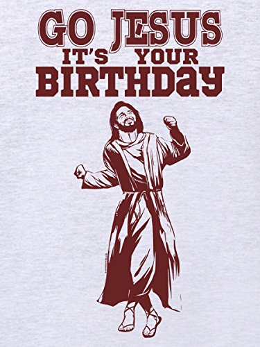 Grindstore - Jersey navideño Gracioso Go Jesus It`s Your Birthday (S) (Gris)