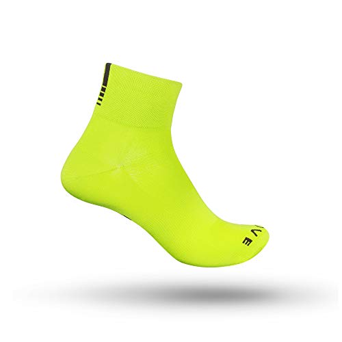 GripGrab Lightweight SL - Calcetines unisex, color amarillo, Hi-Vis - cortos, talla M (41-44)
