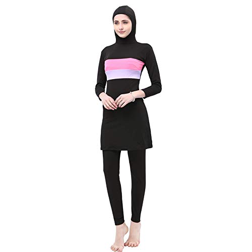 Grsafety Mujeres Musulmanas Traje de baño - Clásico Modeste Burkini Completa Muslim Swimwear con Hijab Burqini Beachwear Tankini, Estilo 1, S
