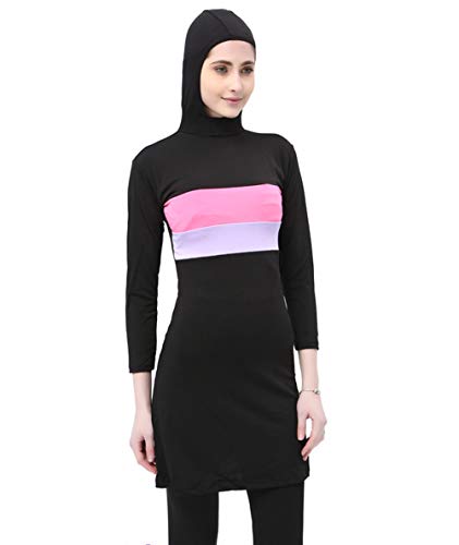 Grsafety Mujeres Musulmanas Traje de baño - Clásico Modeste Burkini Completa Muslim Swimwear con Hijab Burqini Beachwear Tankini, Estilo 1, S