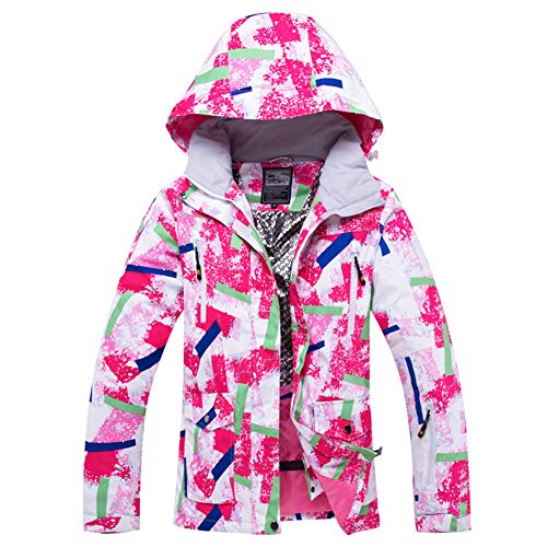 GTTBS-ski Trajes de Esquí Mujer Snowsuit Pantalones Nieve Impermeable Chaqueta Traje Nieve Deportes Invierno Trekking Transpirable Chaqueta de Esquí Ropa Set 1 Par de Guantes,Pink5,M