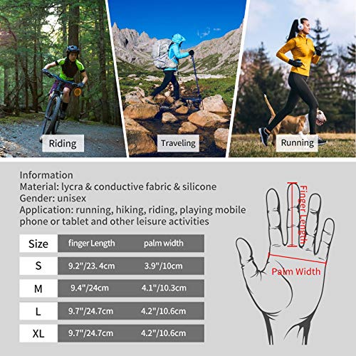 Guantes de Ciclismo,Guantes Bicicleta Montaña Guantes Dedos Completos Guantes MTB Hombres Mujeres Pantalla Táctil Aacolchados Transpirable (M, Negro)