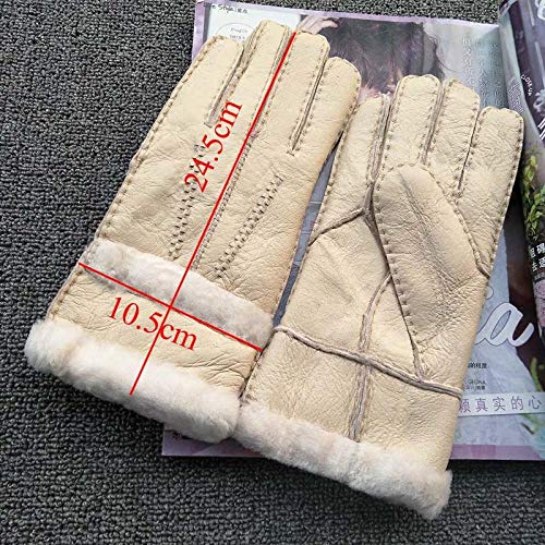 Guantes De Invierno Guantes De Invierno De Piel De Oveja Pura Para Mujer Guantes De Piel De Oveja De Piel De Oveja Reales Guantes Cálidos Para Mujer Guantes De Mitón De Cuero Genuino De Dedo Complet