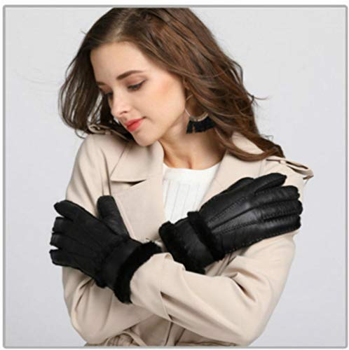 Guantes De Invierno Guantes De Invierno De Piel De Oveja Pura Para Mujer Guantes De Piel De Oveja De Piel De Oveja Reales Guantes Cálidos Para Mujer Guantes De Mitón De Cuero Genuino De Dedo Complet