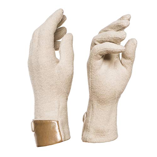 Guantes de moda para mujer de Otoño Invierno (Beige I, Mediana)