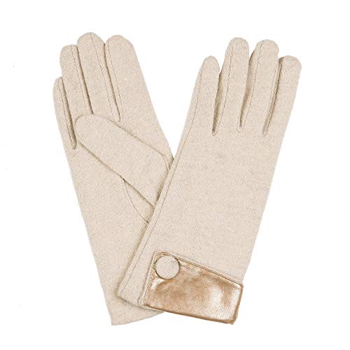 Guantes de moda para mujer de Otoño Invierno (Beige I, Mediana)