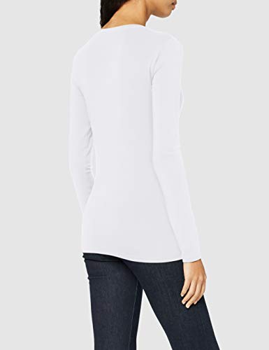 Guess LS Cn Lorella tee Camiseta, Bianco, XL para Mujer