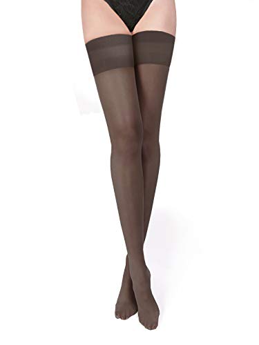 GUINDA Media de Liga sin Silicona 40 Den(Gris Ash, Única)